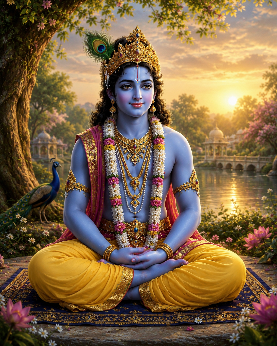 Shri Krishna seated peacefully